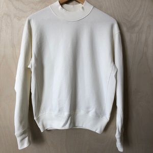 Cream Uniqlo Mockneck Long-Sleeve Sweatshirt
